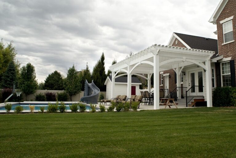 Winning “WOW” White Poolside Pergola