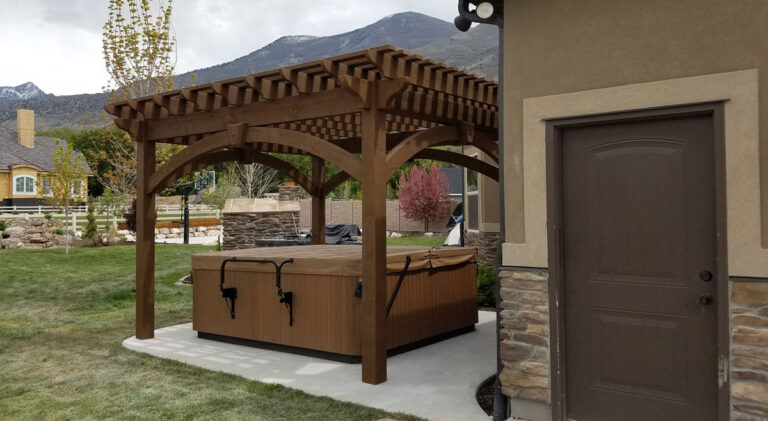 Early American Hot Tub Pergola