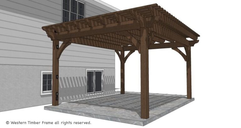 14′ x 18′ Timber Frame DIY Pergola Kit Replaces Wood Pergola