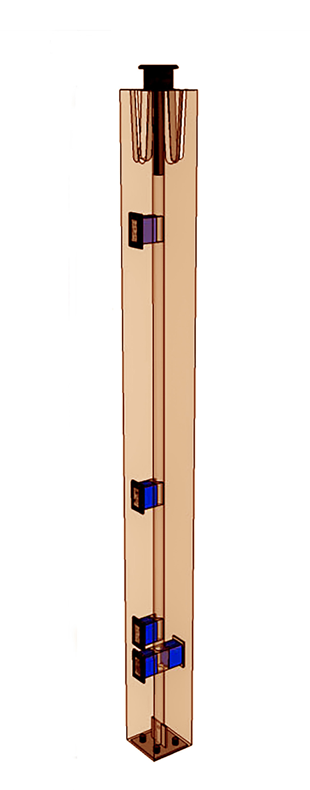 Isometric view of TimberVolt Inferno post
